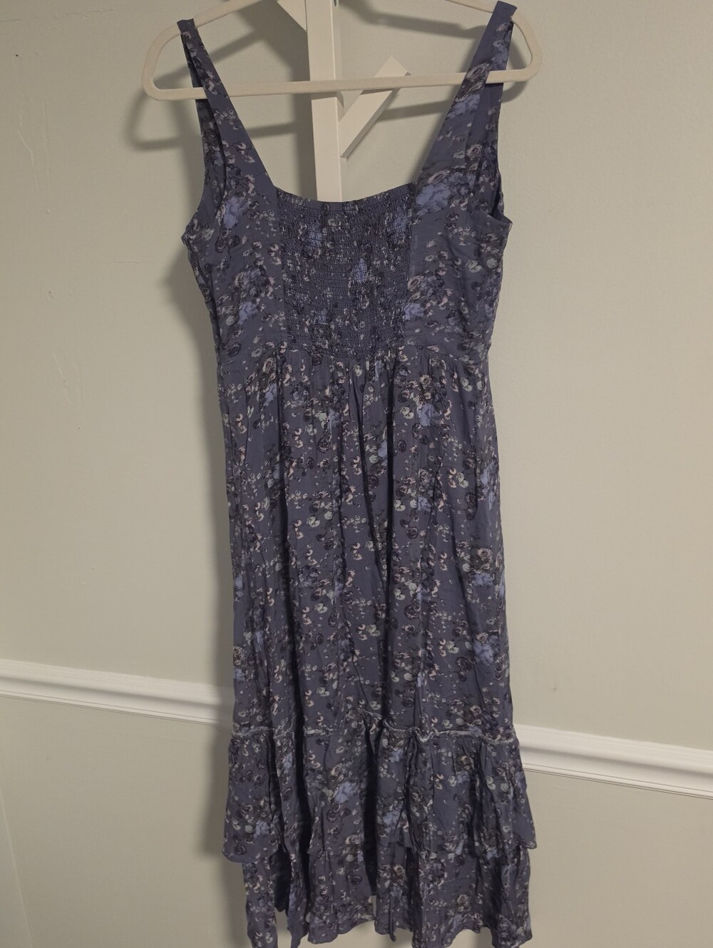 PAIGE Michelada Floral Print Tiered Midi Dress Sz Small Romance Cottagecore - Picture 9 of 14